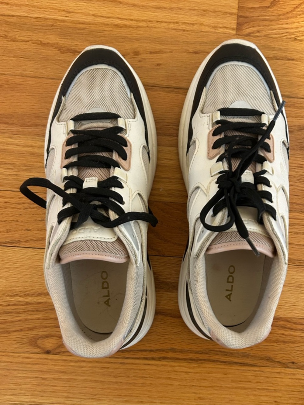 Aldo Cream, Black & Blush Chunky Sneakers